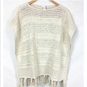 J. Jill Sea Salt Board Walk Open Stitch Poncho